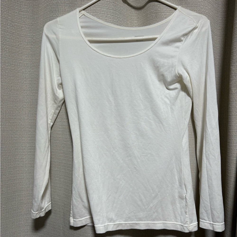 uniqlo heattech long sleeve white